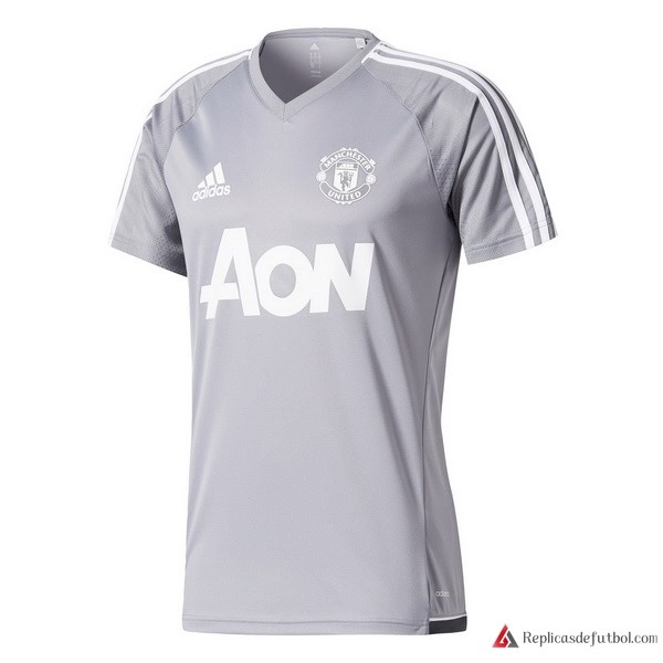 Camiseta Entrenamiento Manchester United 2017-2018 Gris Claro